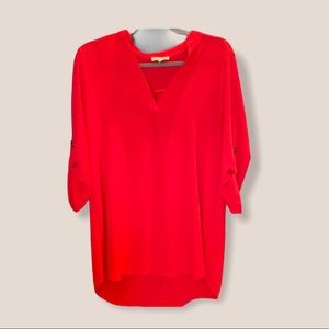 DILLARD’S Red v-neck Blouse-NWOT